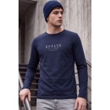 Life Style Butiken Ανδρική μακρυμάνικη μπλούζα LS12681012 NAVY 1