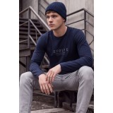 Life Style Butiken Ανδρική μακρυμάνικη μπλούζα LS12681012 NAVY 3
