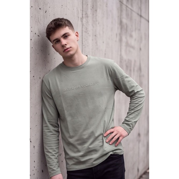 Life Style Butiken Ανδρική Μακρυμάνικη Μπλούζα Slim Fit 100% Βαμβακερή LS10770 MENTA