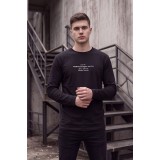 Life Style Butiken Ανδρική Μακρυμάνικη Μπλούζα Slim Fit 100% Βαμβακερή LS10773 ΜΑΥΡΟ 1