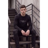 Life Style Butiken Ανδρική Μακρυμάνικη Μπλούζα Slim Fit 100% Βαμβακερή LS10773 ΜΑΥΡΟ 2