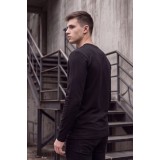 Life Style Butiken Ανδρική Μακρυμάνικη Μπλούζα Slim Fit 100% Βαμβακερή LS10773 ΜΑΥΡΟ 5