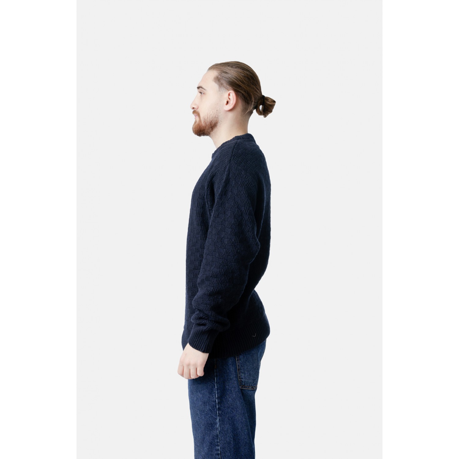 Life Style Butiken Μαύρο Ανδρικό Πουλόβερ Με Στρογγυλή Λαιμόκοψη LS12598012 Navy