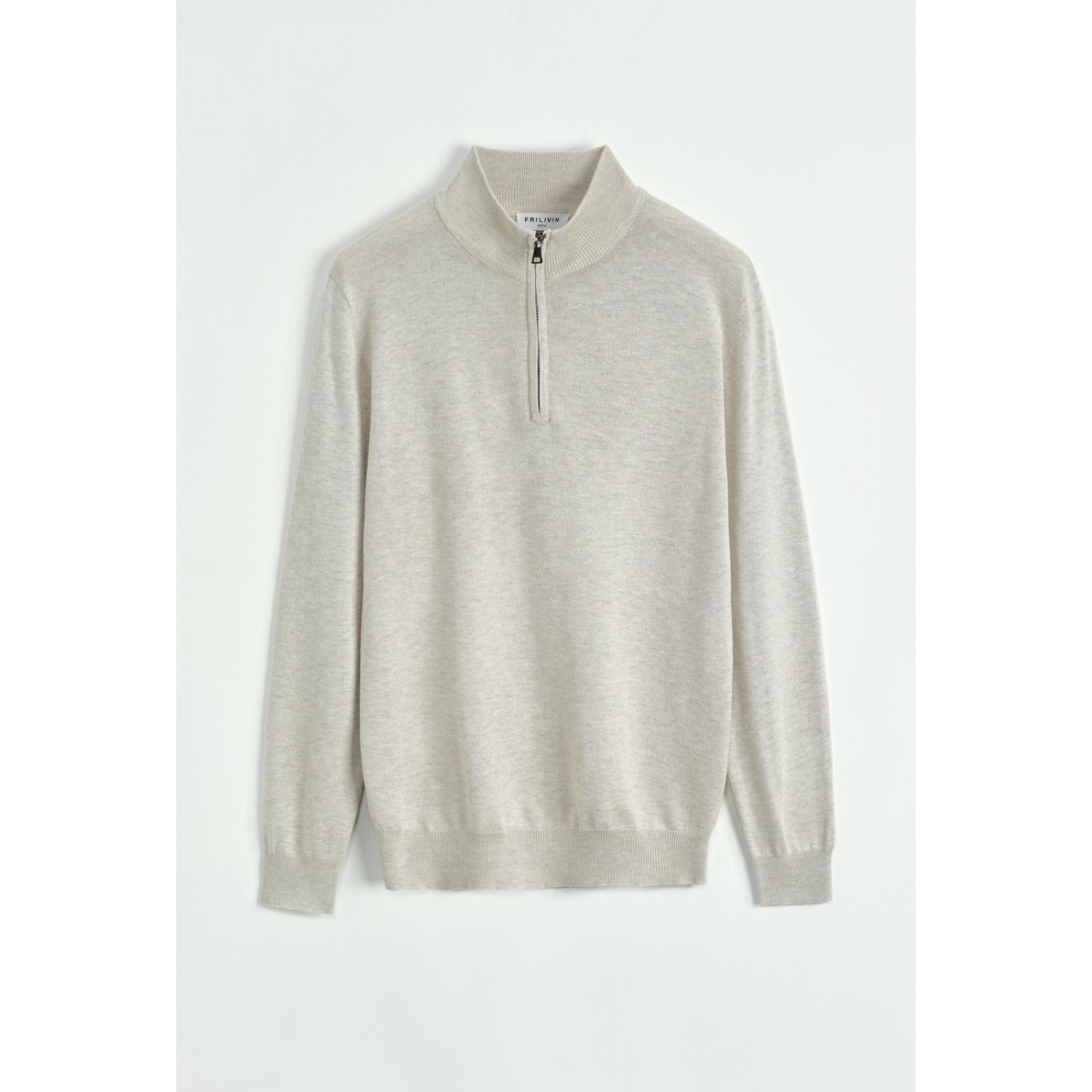 Life Style Butiken Ανδρικό πλεκτό πουλόβερ με φερμουάρ στο λαιμό LS1M606 ΜΠΕΖ