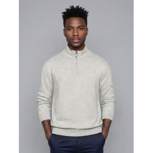 Life Style Butiken Ανδρικό πλεκτό πουλόβερ με φερμουάρ στο λαιμό LS1M606 ΜΠΕΖ