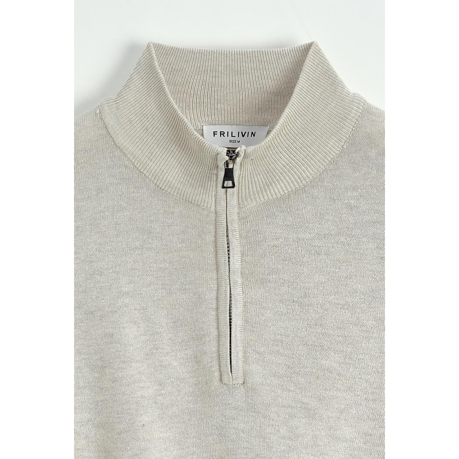 Life Style Butiken Ανδρικό πλεκτό πουλόβερ με φερμουάρ στο λαιμό LS1M606 ΜΠΕΖ