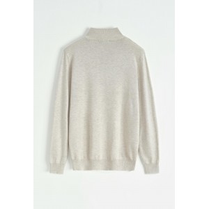 Life Style Butiken Ανδρικό πλεκτό πουλόβερ με φερμουάρ στο λαιμό LS1M606 ΜΠΕΖ