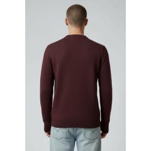 Life Style Butiken Ανδρικό Πουλόβερ Με Στρογγυλή Λαιμόκοψη LS11529 Μπορντό