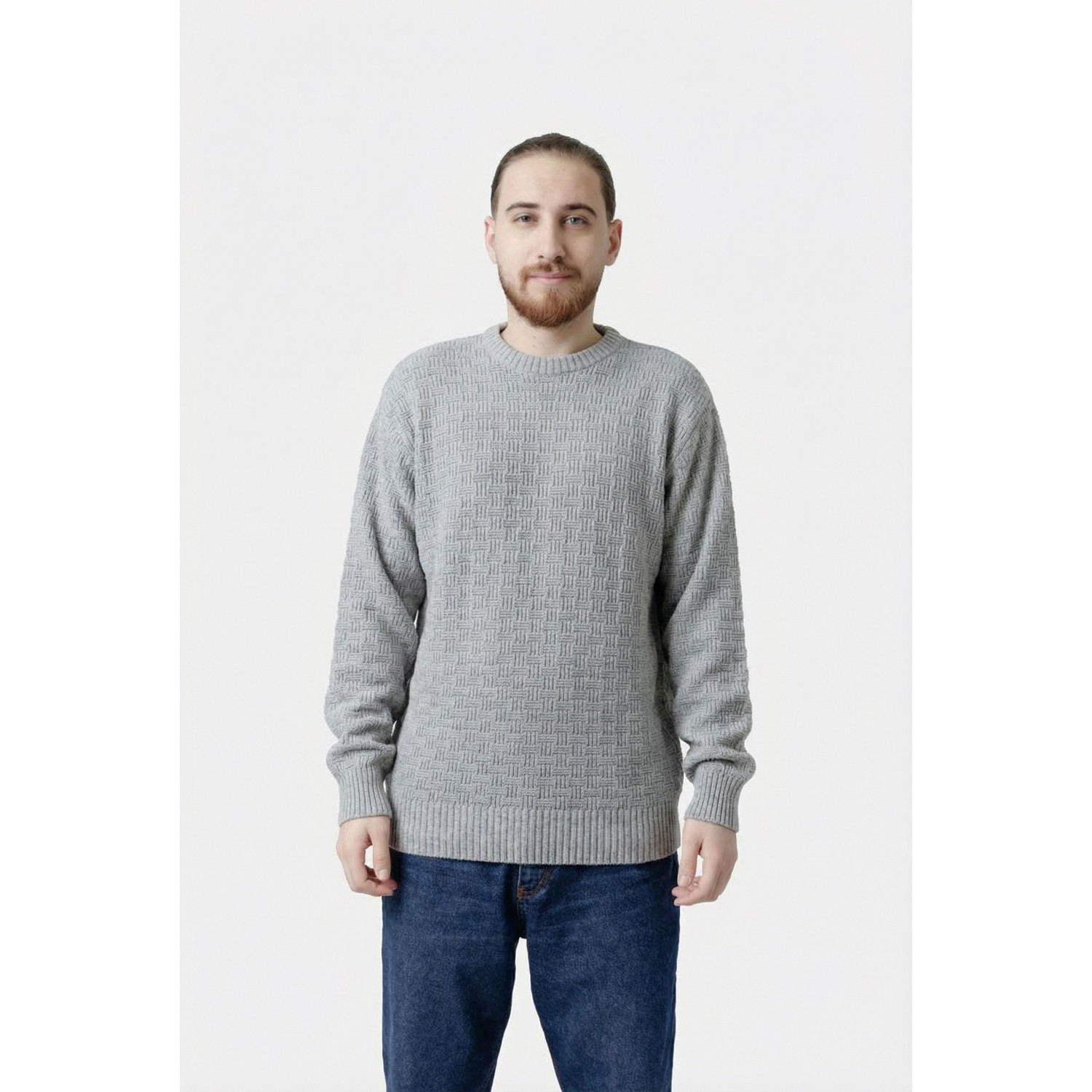 Life Style Butiken Ανδρικό Πουλόβερ Με Στρογγυλή Λαιμόκοψη LS12598012 Ice