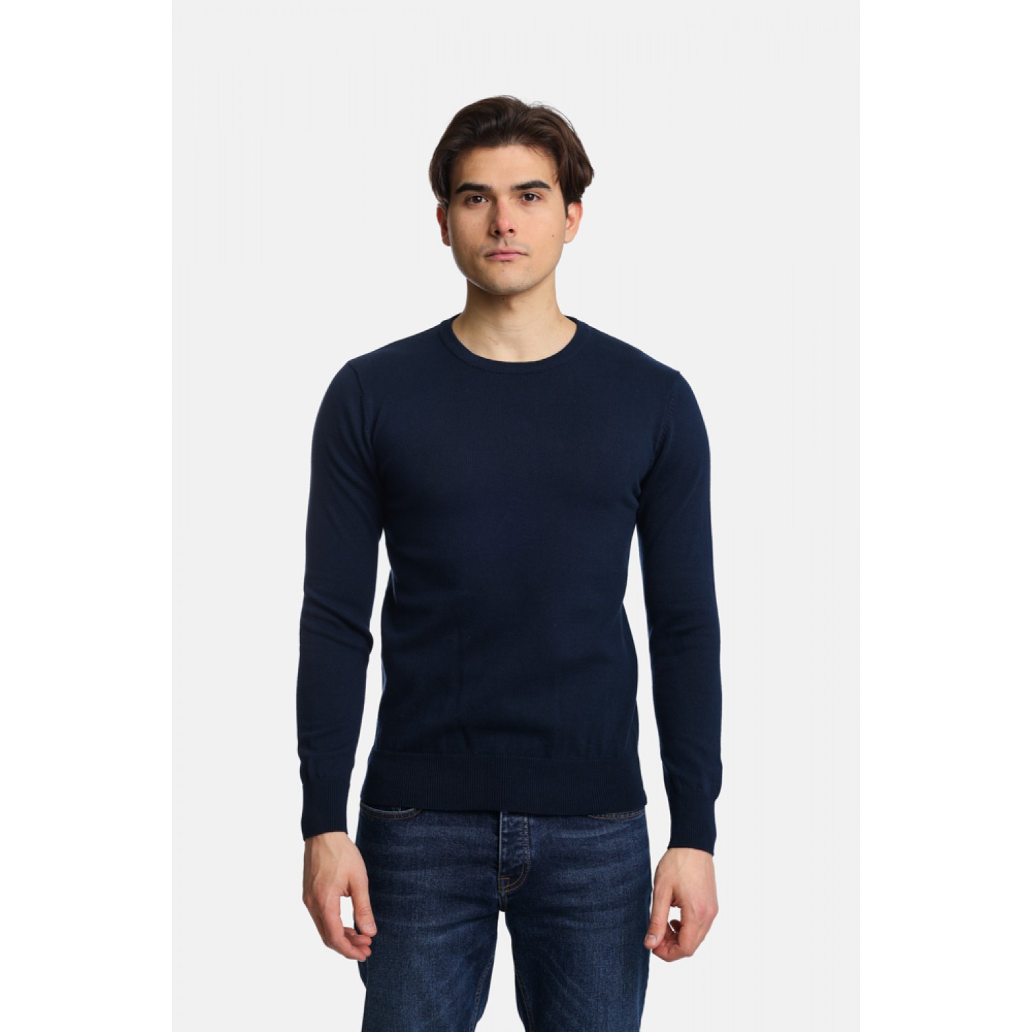 Life Style Butiken Ανδρικό Πουλόβερ Με Στρογγυλή Λαιμόκοψη LS12498001 Navy