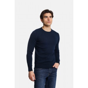 Life Style Butiken Ανδρικό Πουλόβερ Με Στρογγυλή Λαιμόκοψη LS12498001 Navy