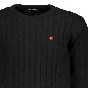 U.S. GRAND POLO USTR952 Μαύρο Ανδρικό Πουλόβερ Με Στρογγυλή Λαιμόκοψη
