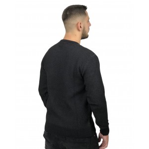 Life Style Butiken Ανδρικό πουλόβερ με λαιμόκοψη 2101 Μαύρο