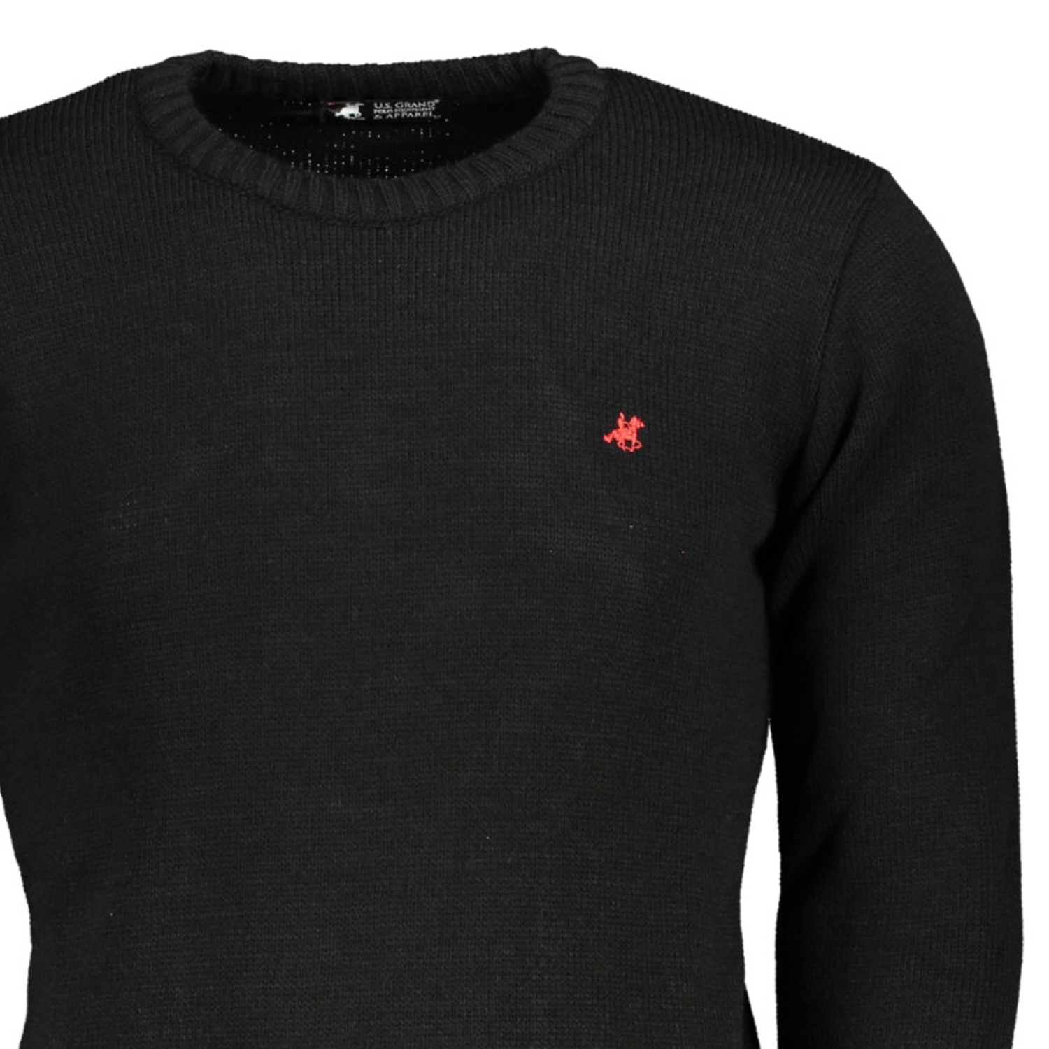 U.S. GRAND POLO USTR950 Μαύρο Ανδρικό Πουλόβερ Με Στρογγυλή Λαιμόκοψη