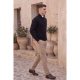 Life Style Butiken Ανδρικό Πλεκτό Half-Zip Πουλόβερ Βαμβακερό με Φερμουάρ LS12683024 Μαύρο 6