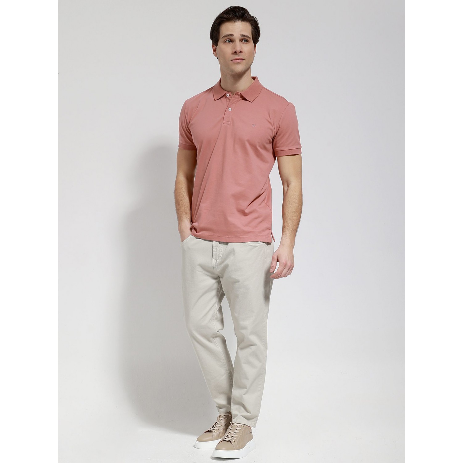 Life Style Butiken Ανδρική Κοντομάνικη Μπλούζα Polo LS1207070 Dusty Pink