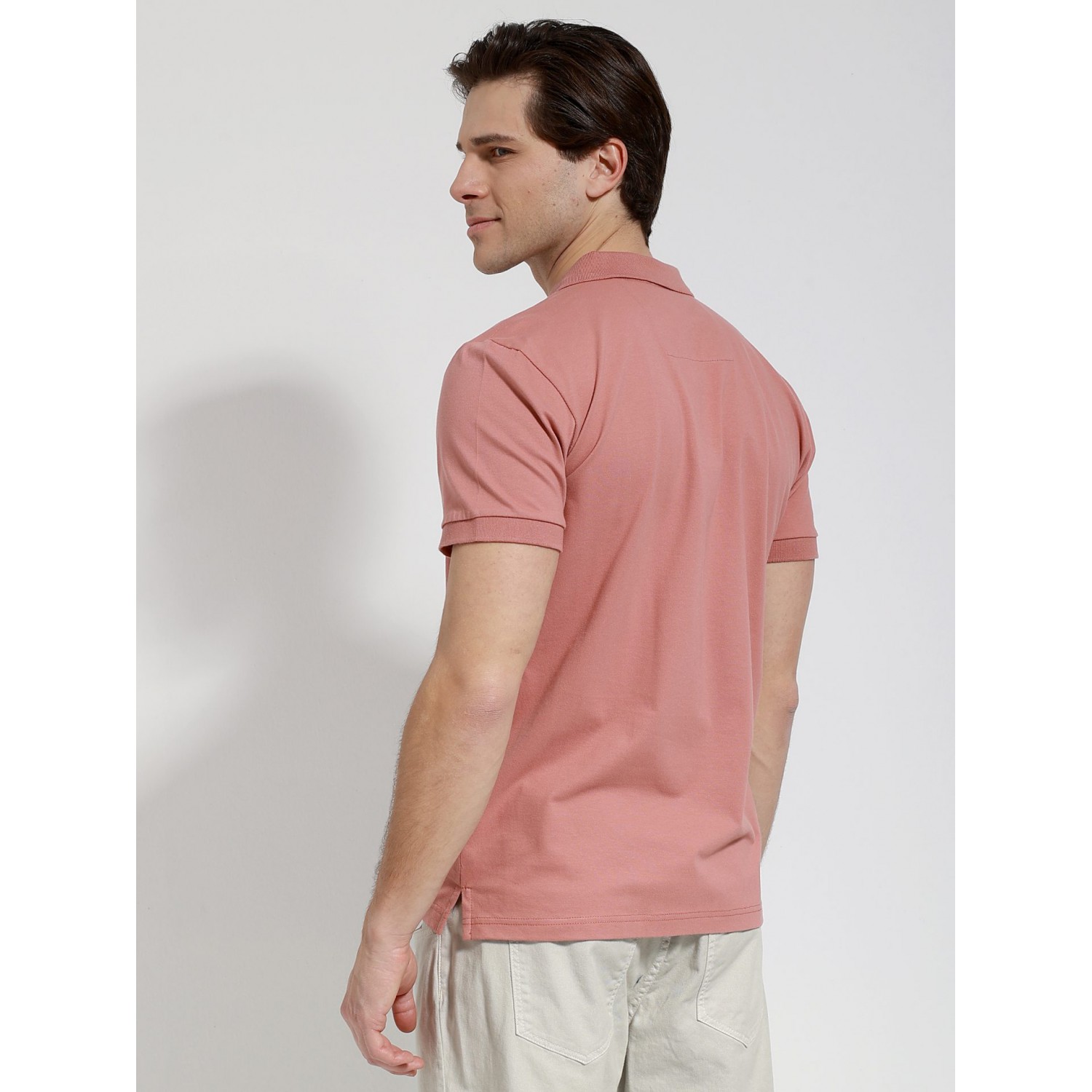 Life Style Butiken Ανδρική Κοντομάνικη Μπλούζα Polo LS1207070 Dusty Pink