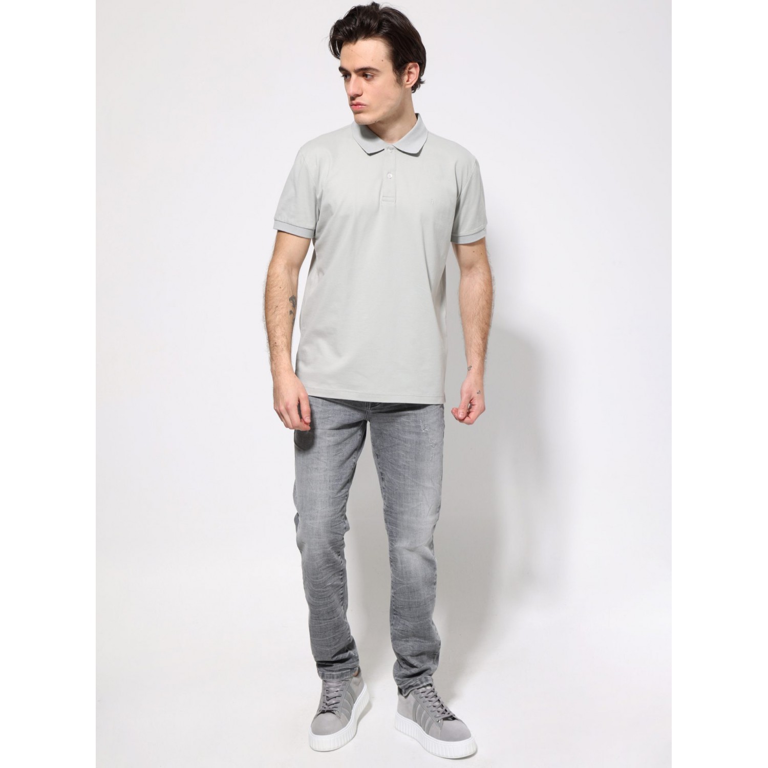 Life Style Butiken Ανδρική Κοντομάνικη Μπλούζα Polo LS1207070 Γκρι