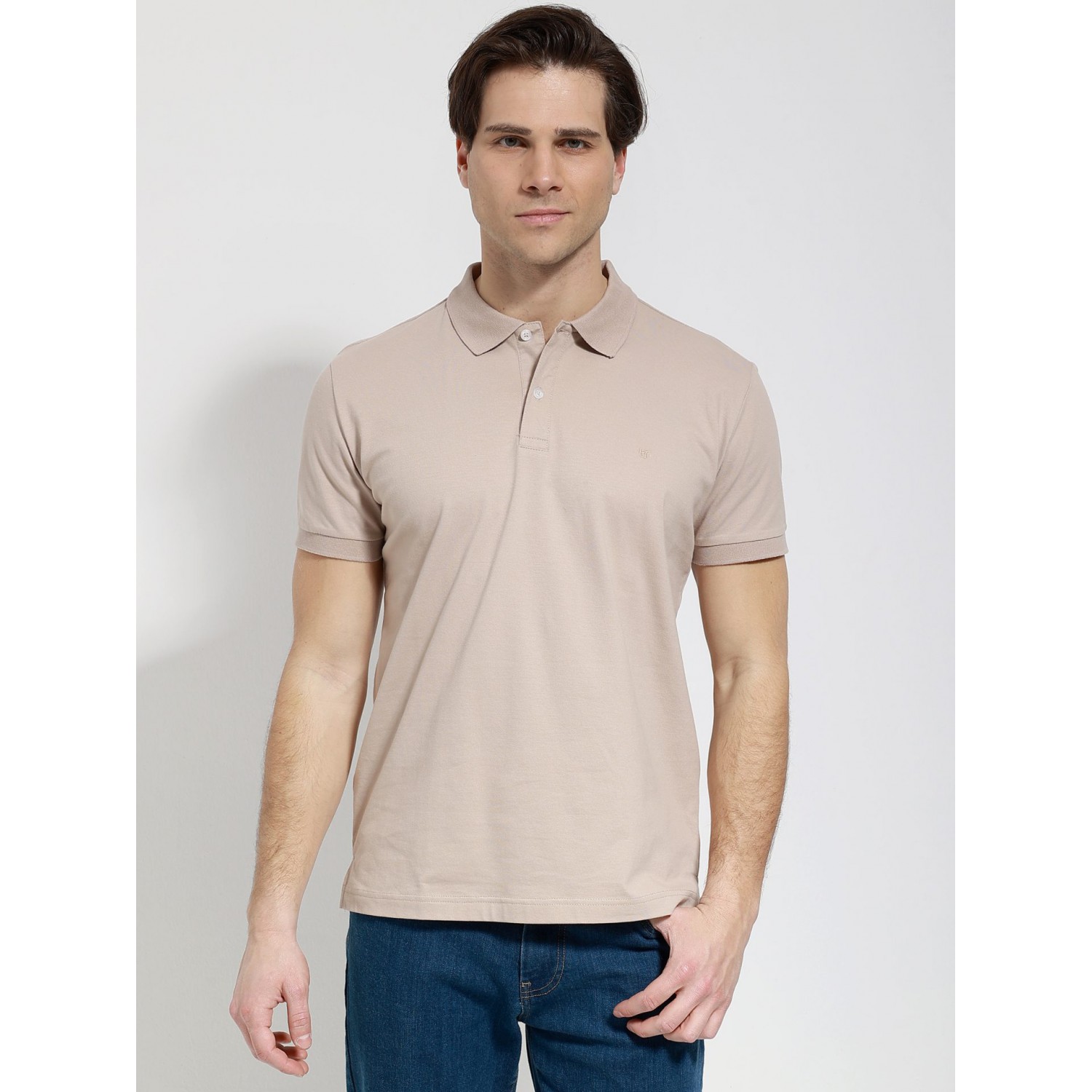 Life Style Butiken Ανδρική Κοντομάνικη Μπλούζα Polo LS1207070 Μπέζ