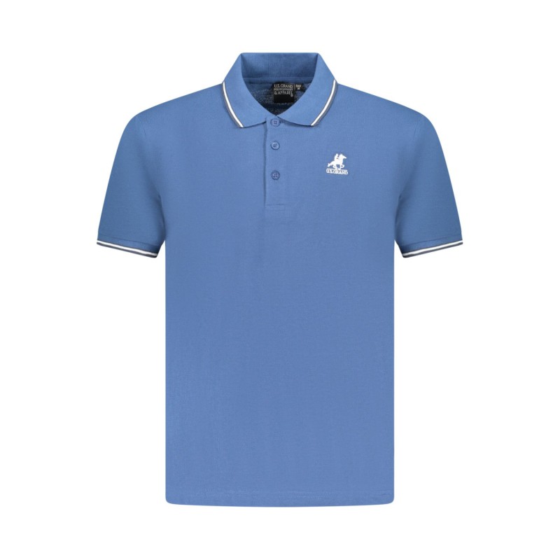 U.S Grand Polo equipment & apparel Ανδρική κοντομάνικη μπλούζα με γιακά  AU02660_NE23NERO Σιέλ