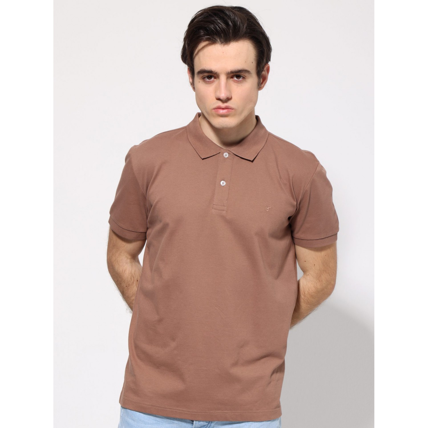 Life Style Butiken Ανδρική Κοντομάνικη Μπλούζα Polo LS1207070 Καφέ