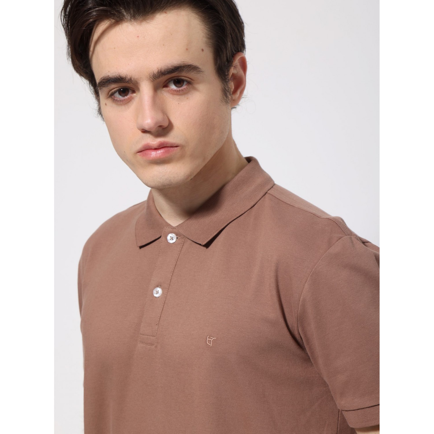 Life Style Butiken Ανδρική Κοντομάνικη Μπλούζα Polo LS1207070 Καφέ