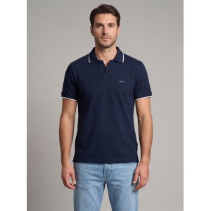 Life Style Butiken Ανδρική κοντομάνικη μπλούζα με γιακά Polo χωρίς κουμπιά LS12631080 Navy