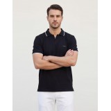 Life Style Butiken Ανδρική κοντομάνικη μπλούζα Polo με γιακά χωρίς κουμπιά LS12631080 Black 2