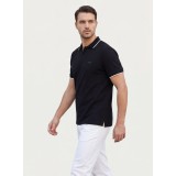 Life Style Butiken Ανδρική κοντομάνικη μπλούζα Polo με γιακά χωρίς κουμπιά LS12631080 Black 4