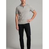 Life Style Butiken Ανδρική κοντομάνικη μπλούζα Polo με γιακά χωρίς κουμπιά LS12631080 Γκρι 2