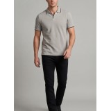 Life Style Butiken Ανδρική κοντομάνικη μπλούζα Polo με γιακά χωρίς κουμπιά LS12631080 Γκρι 4