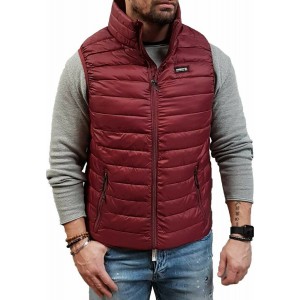 Basehit 202.BM10.141 Αμάνικο Ανδρικό Μπουφάν Puffer για Άνοιξη Bordeaux