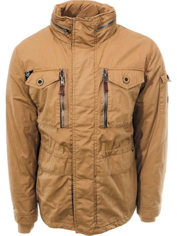 Ανδρικο μπουφάν Jacket βαμβακερό με ενσωματωμένη κουκούλα BASEHIT M1491 CT SAND