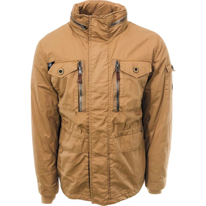 Ανδρικο μπουφάν Jacket βαμβακερό με ενσωματωμένη κουκούλα BASEHIT M1491 CT SAND Ανδρικά