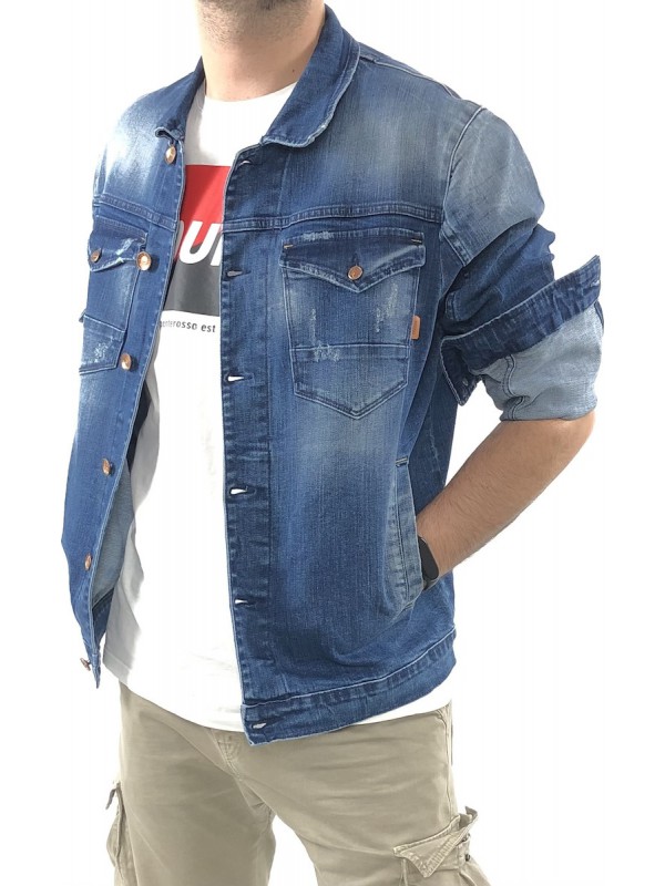  Ανδρικό Jean μπουφάν TRESOR 2535 ATLANTA ΜΠΛΕ