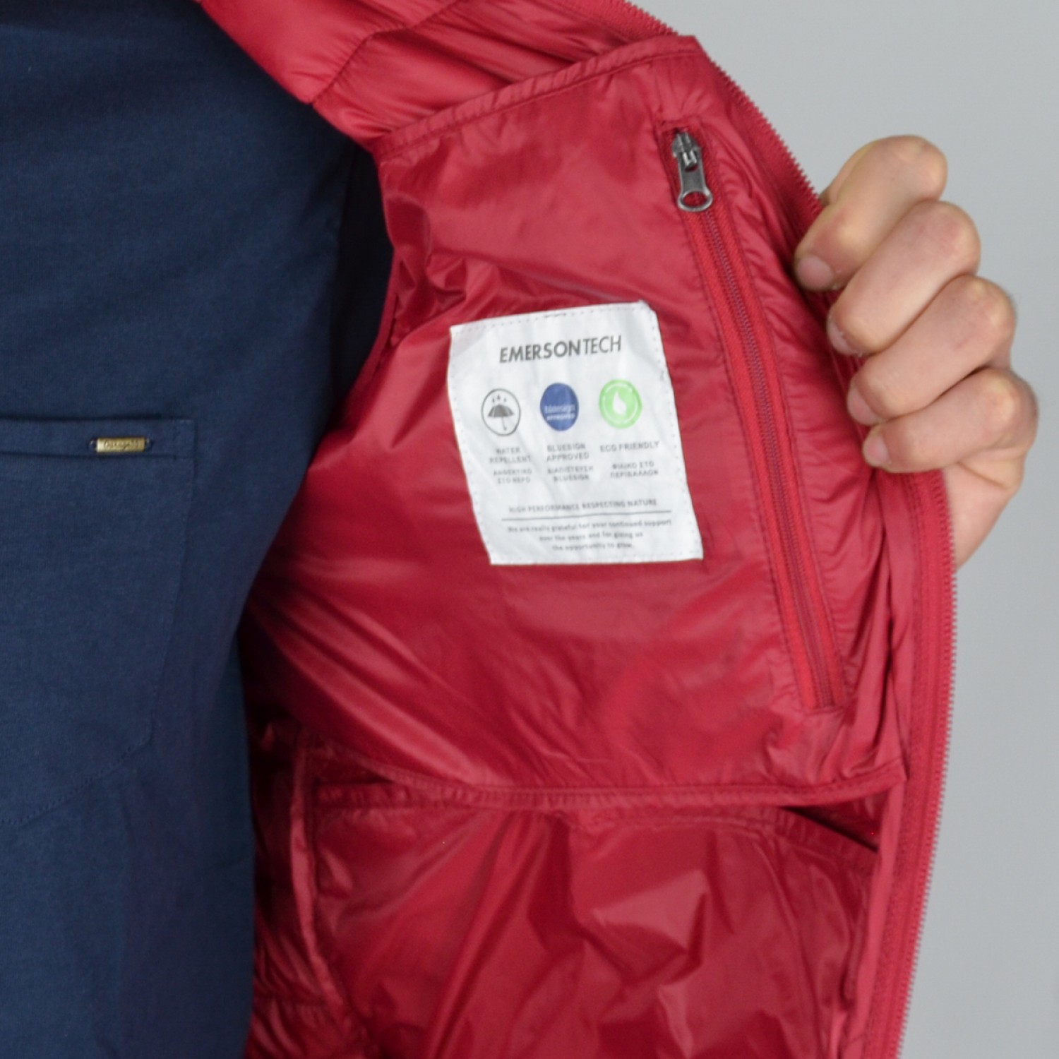 Emerson 201.EM10.140 Αμάνικο Ανδρικό Μπουφάν Puffer για Άνοιξη Κόκκινο