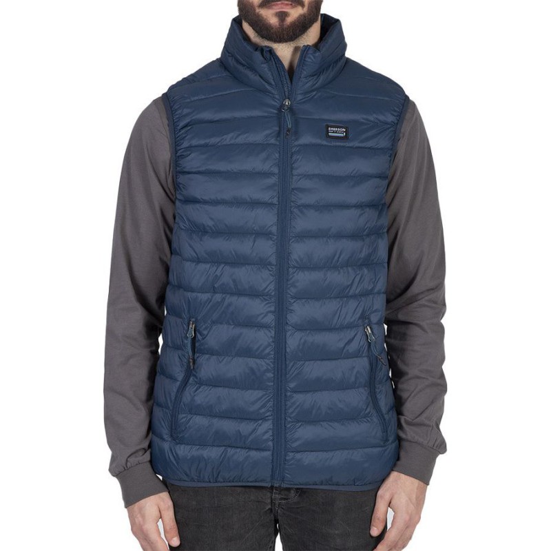 Emerson 202.EM10.140 Αμάνικο Ανδρικό Μπουφάν Puffer για Άνοιξη Navy Ανδρικά