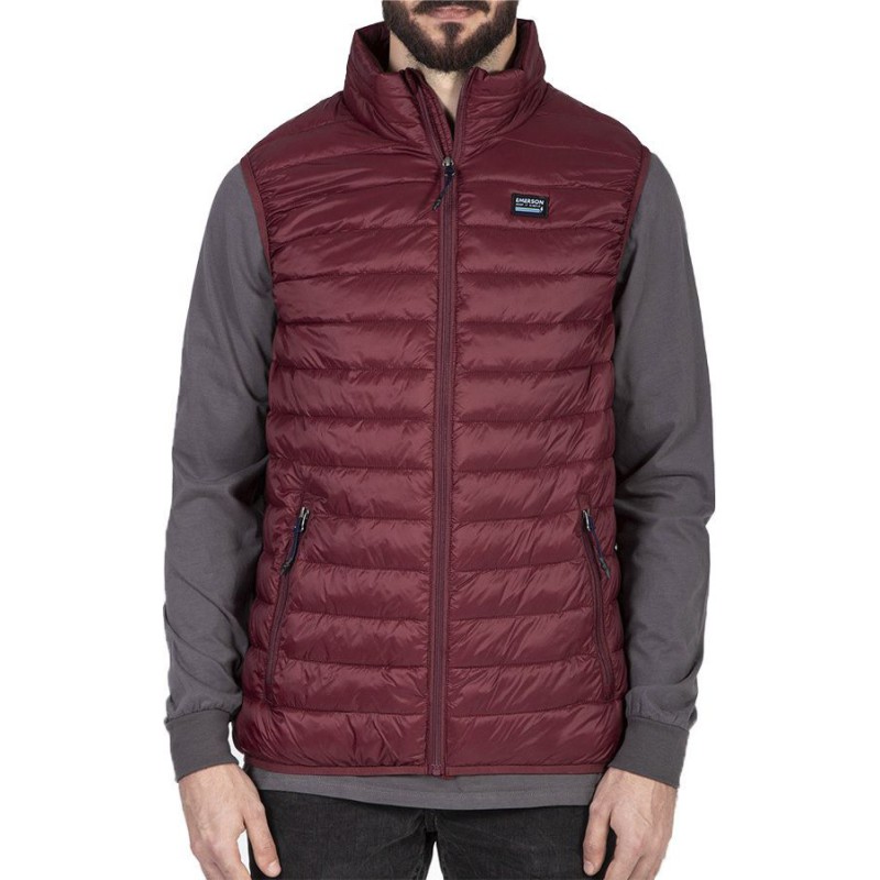 Emerson 202.EM10.140 Αμάνικο Ανδρικό Μπουφάν Puffer για Άνοιξη Wine Ανδρικά