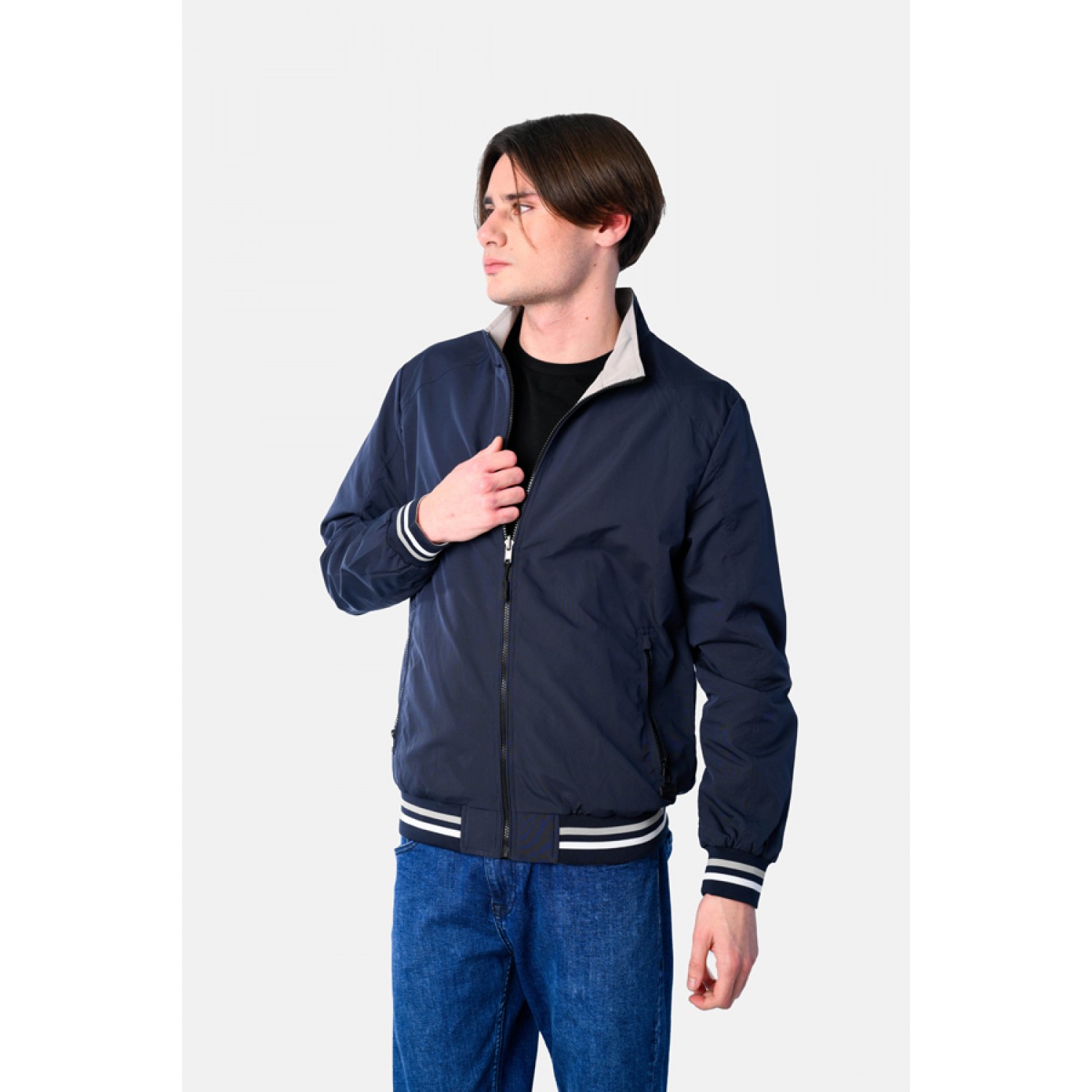 Life Style Butiken Ανδρικό λεπτό μπουφάν διπλής όψεως  LS12548201 Navy Blue