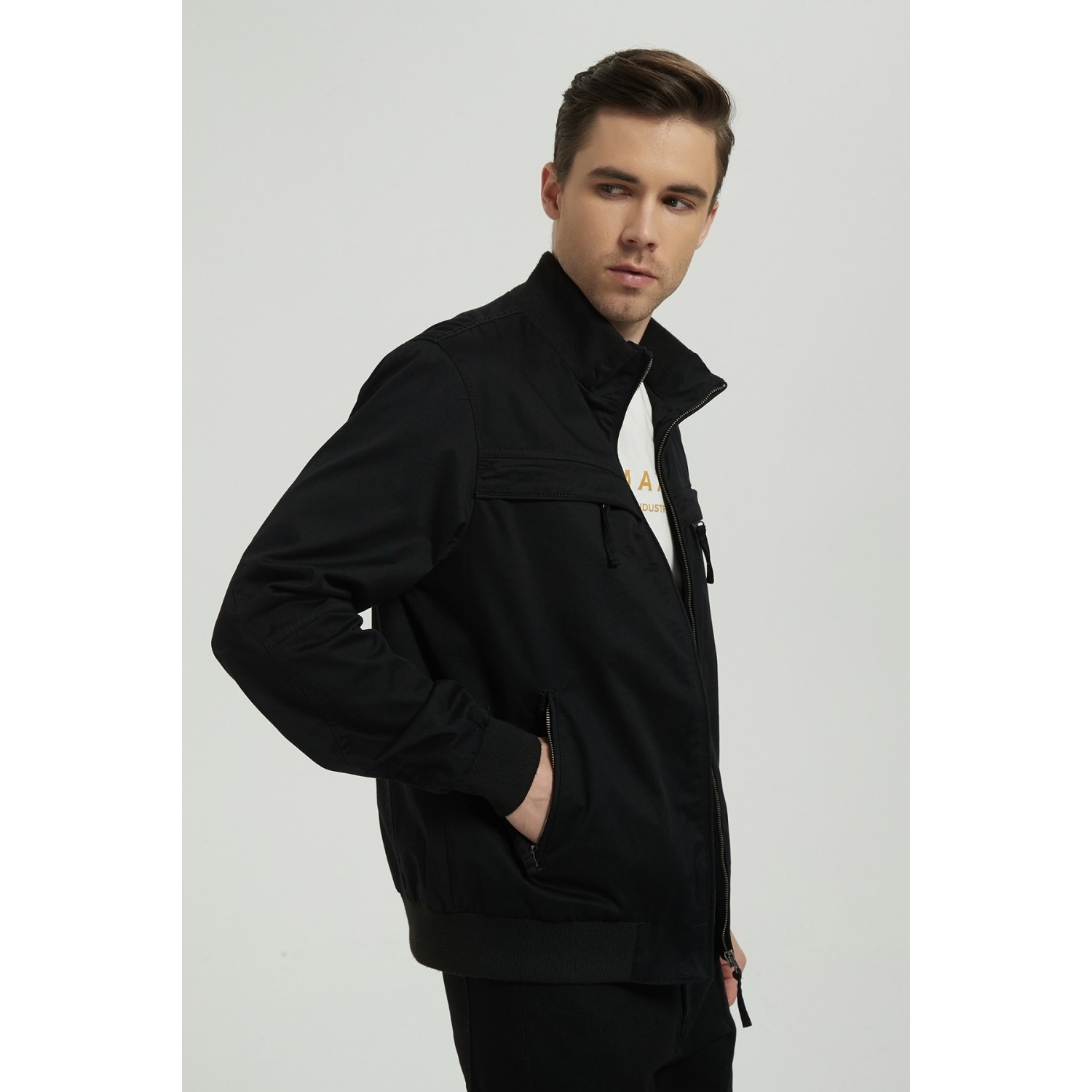 Life Style Butiken Ανδρικό λεπτό μπουφάν LS15168 Μαύρο