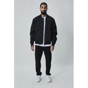 Life Style Butiken Ανδρικό ελαφρύ Bomber μπουφανάκι oversized LS11730 Black
