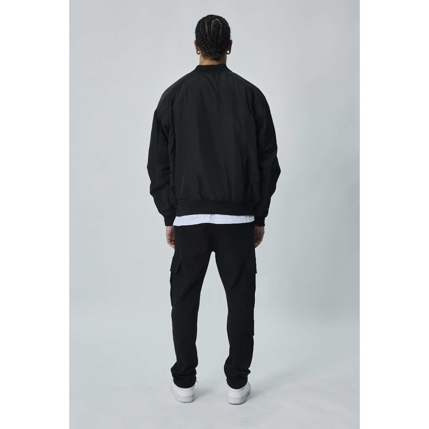 Life Style Butiken Ανδρικό ελαφρύ Bomber μπουφανάκι oversized LS11730 Black