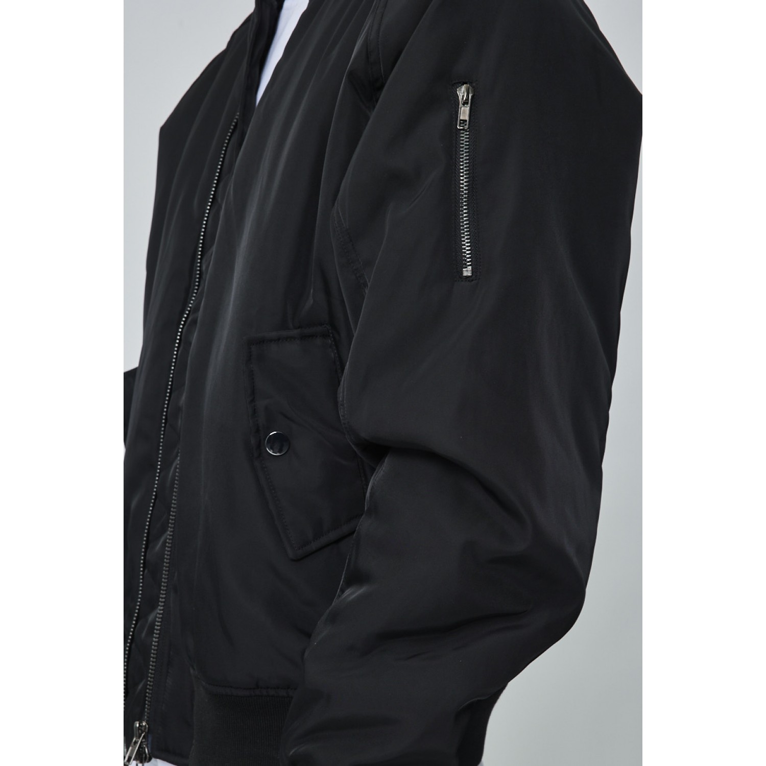 Life Style Butiken Ανδρικό ελαφρύ Bomber μπουφανάκι oversized LS11730 Black