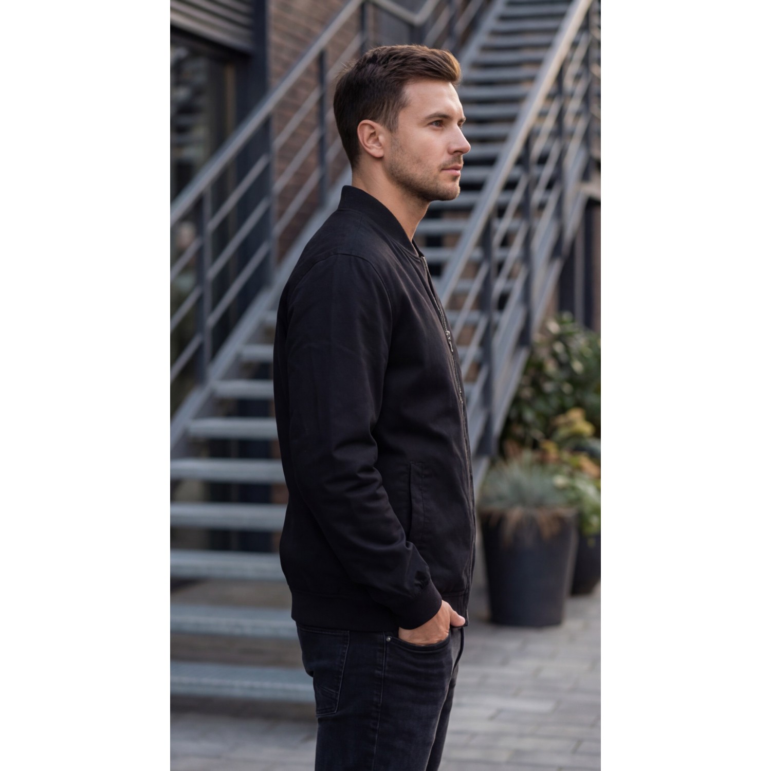 Life Style Butiken Ανδρικό λεπτό μπουφάν LS12648201 Black