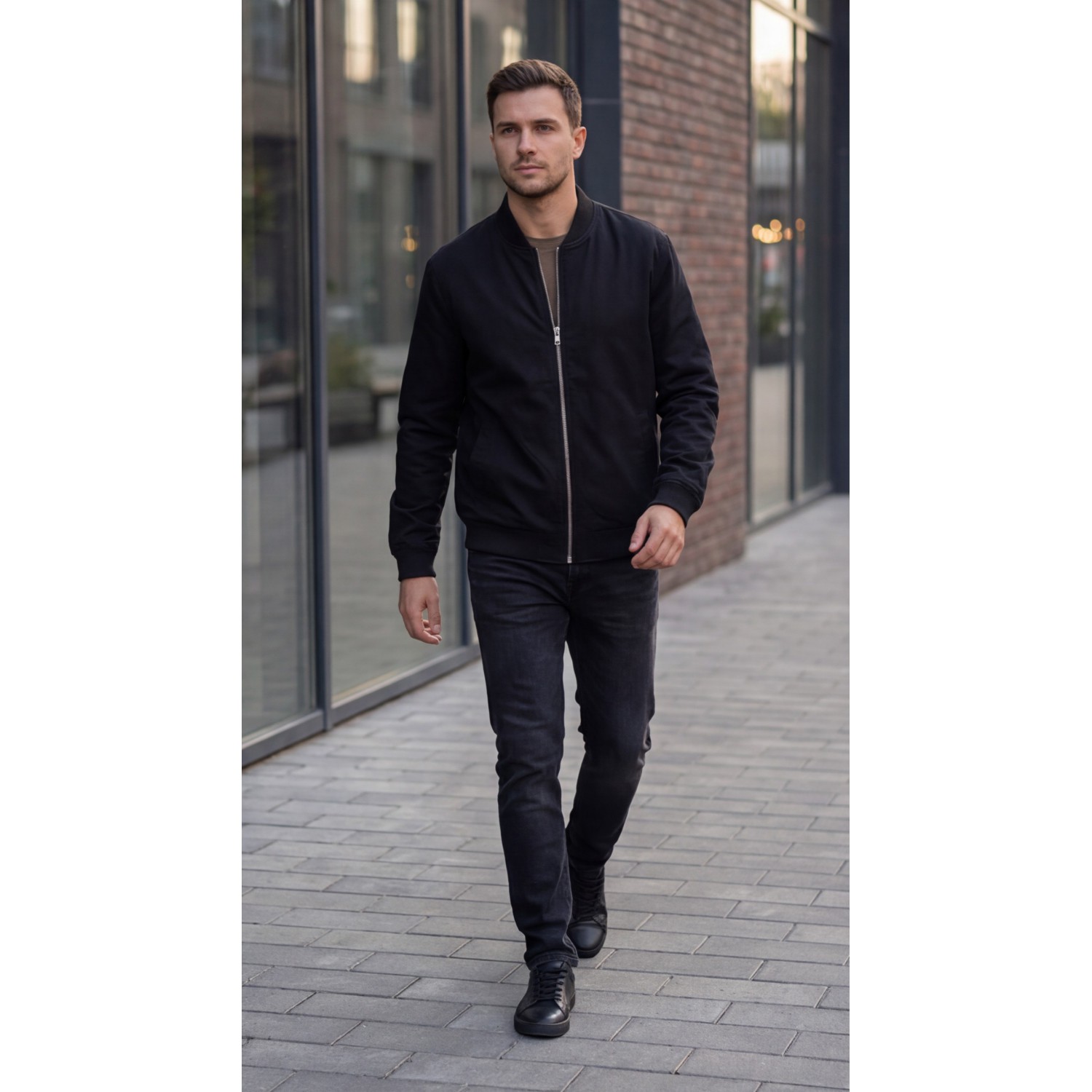 Life Style Butiken Ανδρικό λεπτό μπουφάν LS12648201 Black