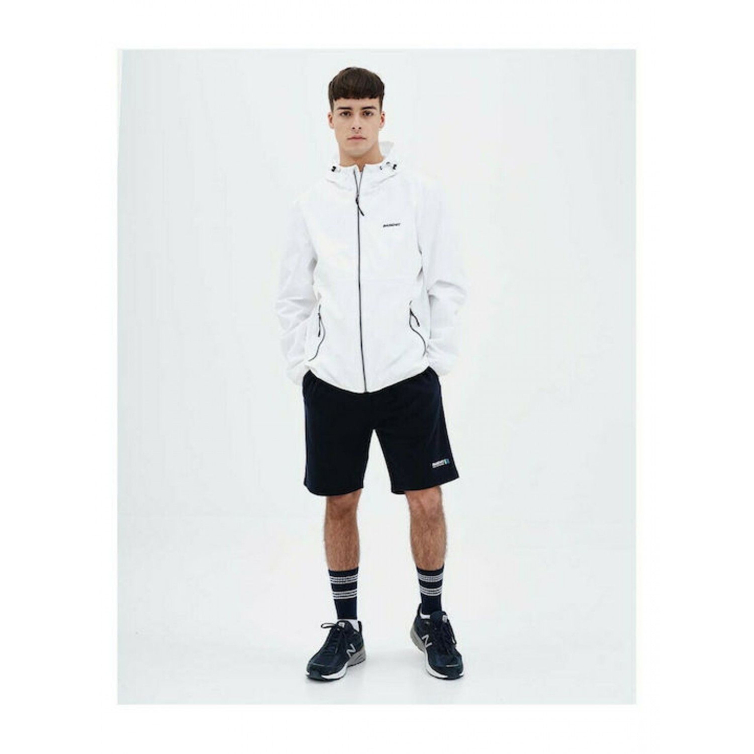 BASEHIT Ανδρικό Λεπτό Μπουφάν Με Κουκούλα 221.BM10.61 White