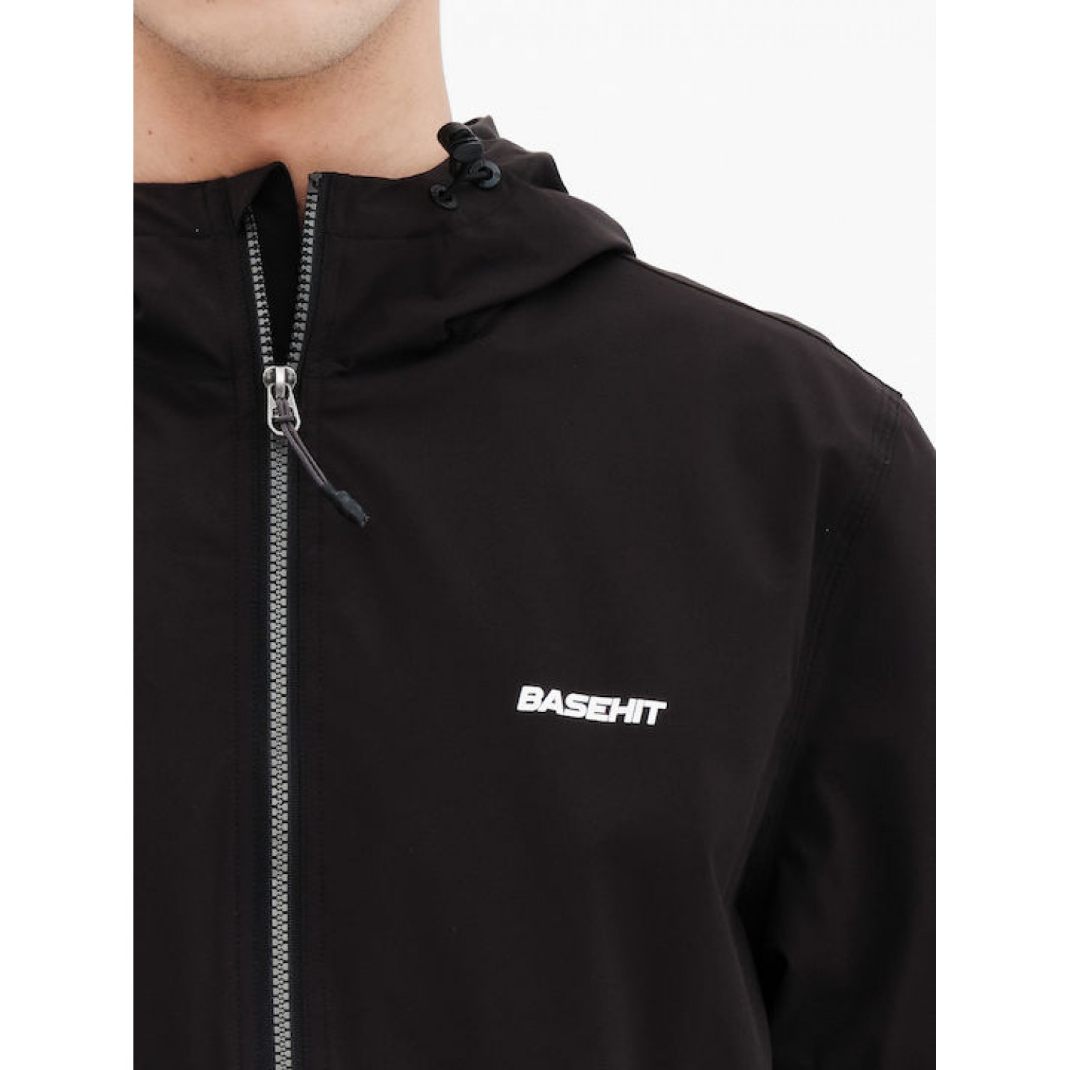 BASEHIT Ανδρικό Λεπτό Μπουφάν Με Κουκούλα 221.BM10.61 Black