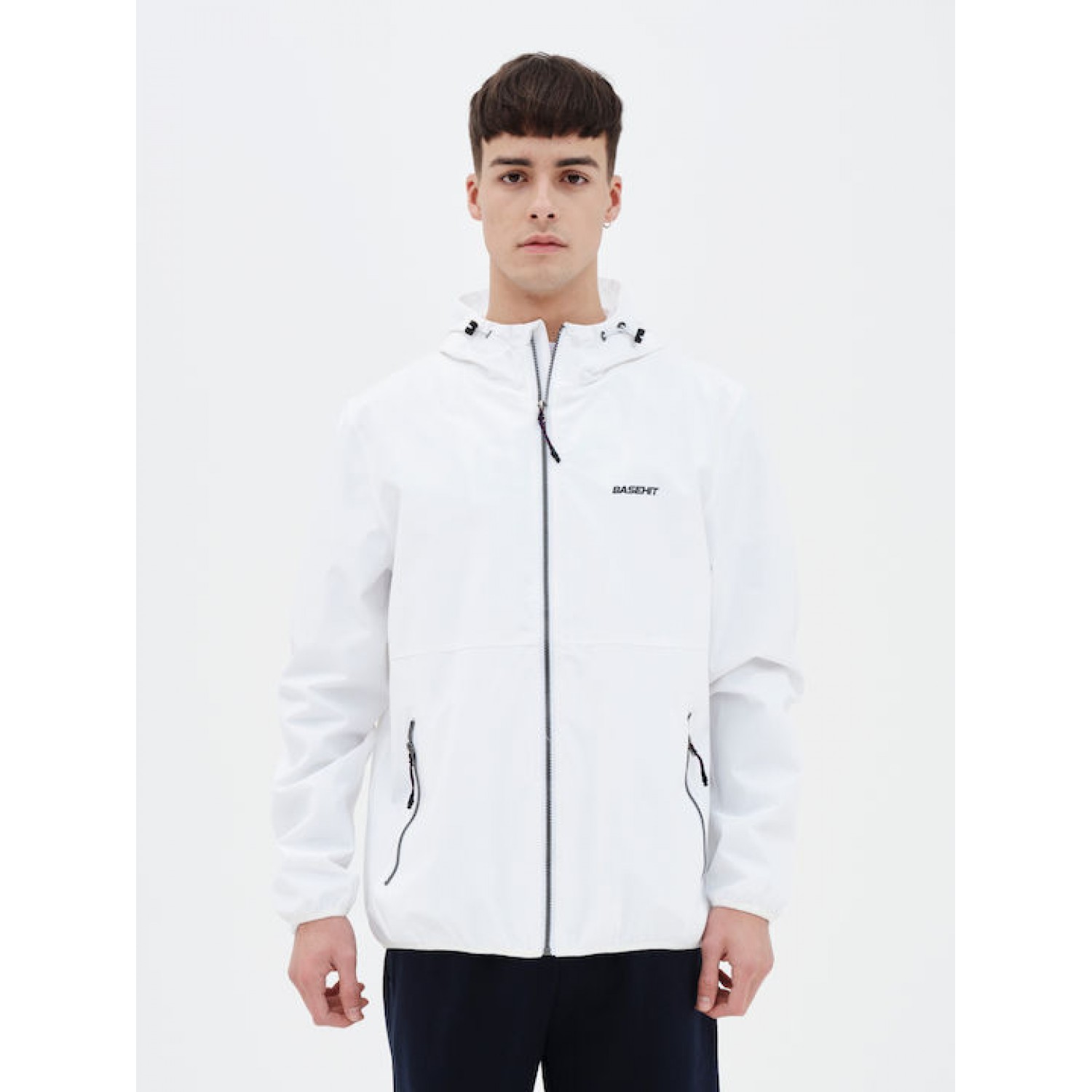 BASEHIT Ανδρικό Λεπτό Μπουφάν Με Κουκούλα 221.BM10.61 White