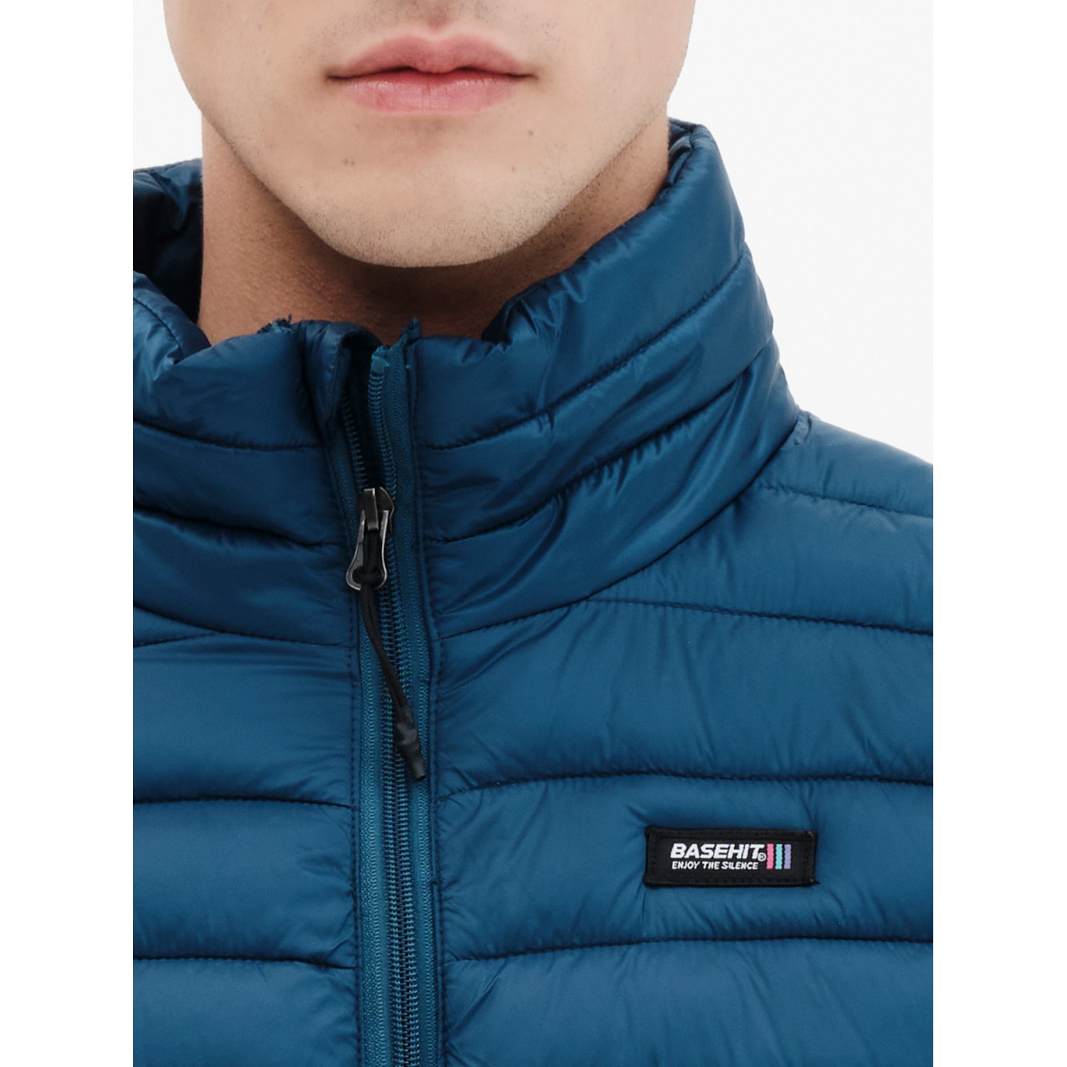 BASEHIT 221.BM10.141 ΕΛΑΦΡΥ ΑΝΔΡΙΚΟ ΑΜΑΝΙΚΟ ΜΠΟΥΦΑΝ PUFFER MΠΛΕ