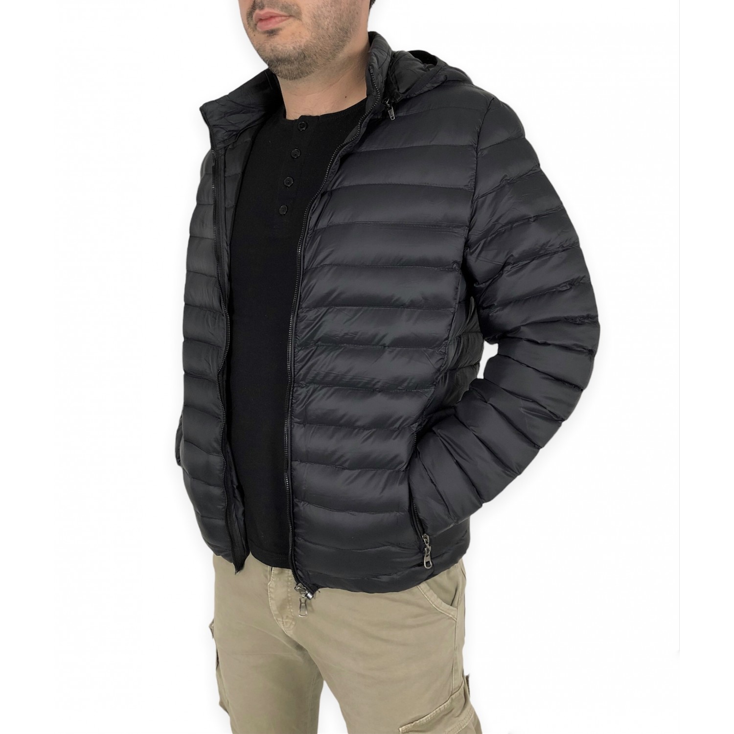 Life Style Butiken Ανδρικό μπουφάν για άνοιξη LS1836 Μαύρο